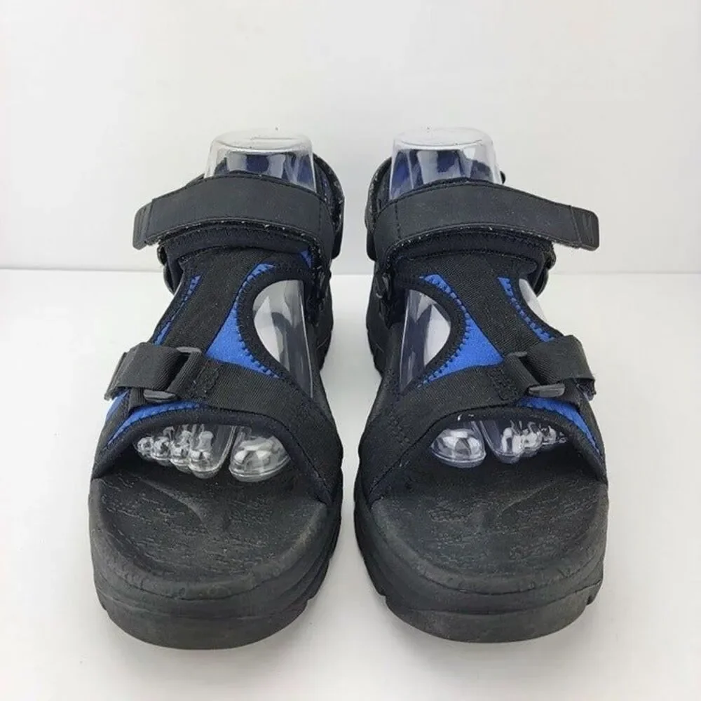 L.L. Bean Mens Size 8 Black Blue OBR77 Vintage Chunky 90's Water Hiking Sandals